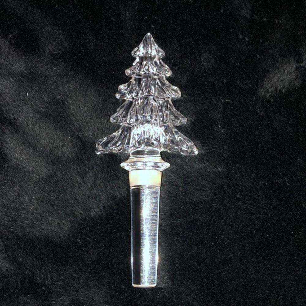 Christmas Tree Holiday Wine Bottle‎ Stopper Clear Glass Mikasa